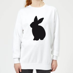 Candlelight Bunny Rabbit Silhouette Women's Sweatshirt - White