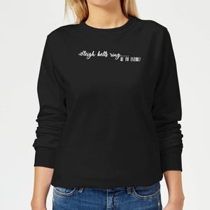 Candlelight Sleigh Bells Ring Are You Listening? Women's Christmas Jumper - Black