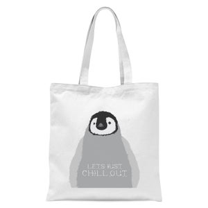 Baby Penguin Lets Just Chill Out Tote Bag - White
