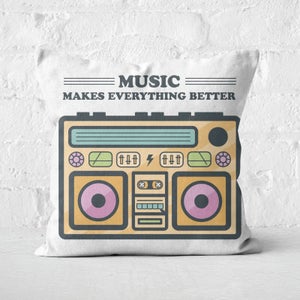 Music Makes Everything Better Square Cushion