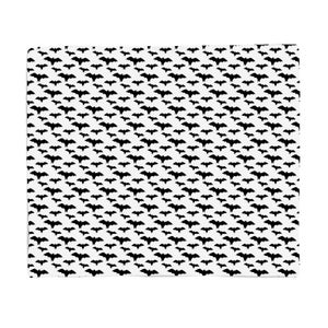 Black And White Bat Pattern Fleece Blanket