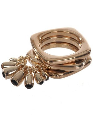 FRENCH CONNECTION SQUARE STACKED RING with DROPS S-M