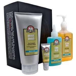 Brave Soldier Ultimate Shaving Set Box - Brave Shave, Code Blue, Clean Skin, Lip Defender
