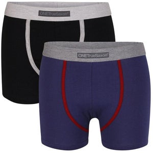 One True Saxon Men's Two Pack Boxers - Black/Navy