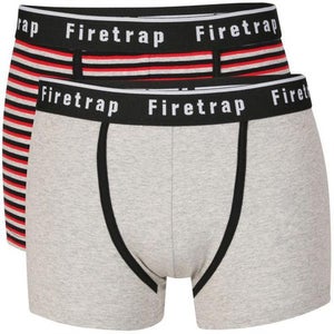 Firetrap Men's 2-Pack Striped Boxers - Grey/Red/Black
