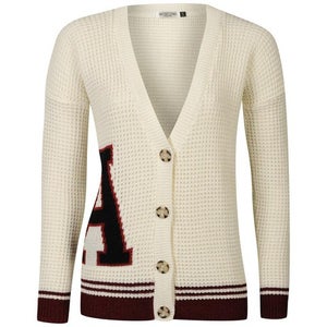 Moku Women's Boyfriend Collegic Cardigan - Cream