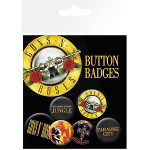 Guns N Roses Lyrics and Logos - Badge Pack