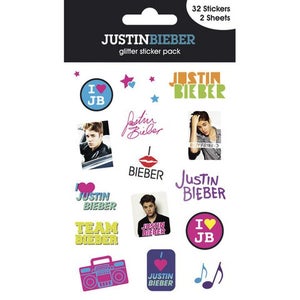 Justin Bieber I Love (Glitter) - Glitter Sticker Pack