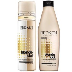 Redken Blonde Idol Shampoo (300ml) and Custom-Tone Gold Conditioner (196ml) Duo