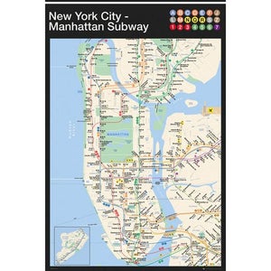 New York Manhattan Subway Map - Maxi Poster - 61 x 91.5cm