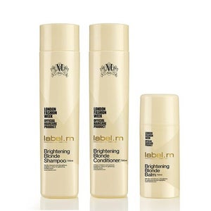 label.m Brightening Blonde Shampoo 300ml, Conditioner 300ml and Balm 100ml Bundle (Worth £42.85)