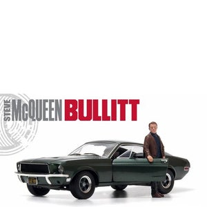 1968 Ford Mustang GT Fastback Highland Green with Steve McQueen Figure 1:18 Scale Model
