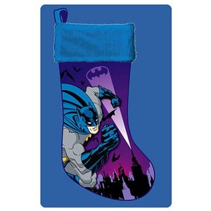 Batman Blue Applique Christmas Stocking