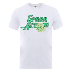 DC Comics Men's T-Shirt Green Arrow Logo - White