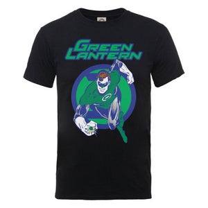 DC Comics Men's T-Shirt Green Lantern Leap - Black