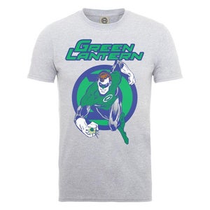 DC Comics Men's T-Shirt Green Lantern Leap - Heather Grey