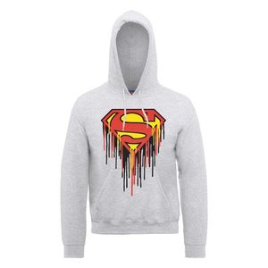 DC Comics Hoody Superman Drip Logo - Heather Grey