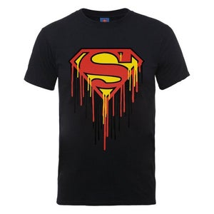 DC Comics Men's T-Shirt Superman Drip Logo - Black