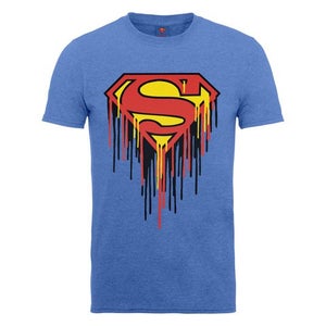 DC Comics Men's T-Shirt Superman Drip Logo - Royal Blue