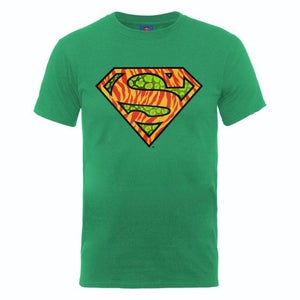 DC Comics Men's T-Shirt Superman Wild Logo - Kelly Green