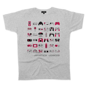 Joystick Junkies Men's T-Shirt Joypad Grid Wireframe - Heather Grey