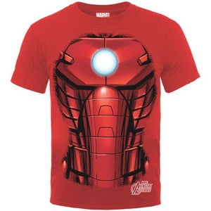 Marvel Avengers Assemble Men's T-Shirt Iron Man Chest Burst - Red