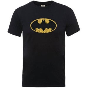 DC Comics Men's T-Shirt Batman Crackle - Black
