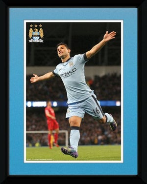 Manchester City Aguero 14/15 - 8x6 Framed Photographic