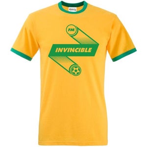 Football Manager Invincible Men's Ringer T-Shirt - Gold Green