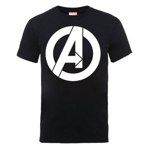 Marvel Avengers Assemble Simple Logo Men's T-Shirt - Black