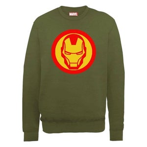 Marvel Avengers Assemble Iron Man Simple Symbol Men's Sweatshirt - Classic Olive
