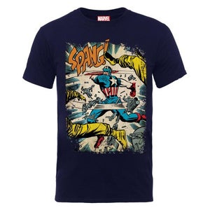 Marvel Captain America Spang Men's T-Shirt - Navy