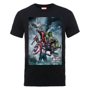 Marvel Avengers Assemble Team Montage Men's T-Shirt - Black
