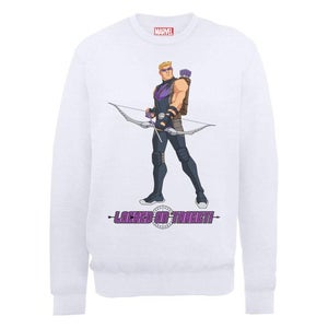 Marvel Avengers Assemble Hawkeye Locked on Target Men's Sweatshirt - White