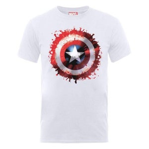 Marvel Avengers Assemble Captain America Art Shield Men's T-Shirt - White