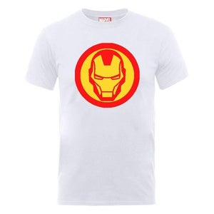 Marvel Avengers Assemble Iron Man Simple Symbol Men's T-Shirt - White