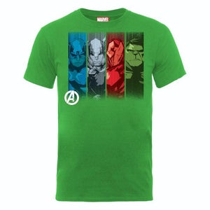 Marvel Avengers Assemble Team Strips Men's T-Shirt - Green