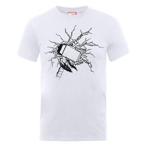 Marvel Avengers Assemble Thor Lightning Men's T-Shirt - White