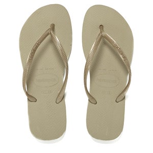 Havaianass Girls' Slim Flip Flops - Sand Grey/Light Golden