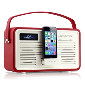 View Quest Colourgen Retro Radio and Dock - Red (8 Pin/Lightning) Grade A Refurb
