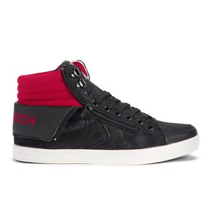 Crosshatch Men's Clanika Zip Detail High Top Trainers - Black