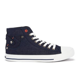 Crosshatch Men's Mintaka Denim High Top Trainers - Dark Denim