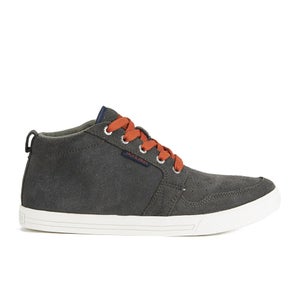 Jack & Jones Men's Juno Mid Suede Trainers - Grey/White