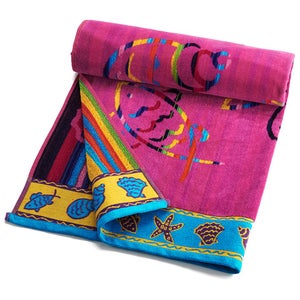 Multi Shells Velour Beach Towel - 90cm x 170cm