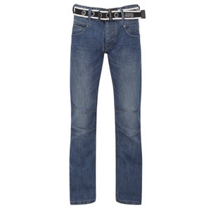 Crosshatch Men's Oakland Belted Jeans - Stone Wash