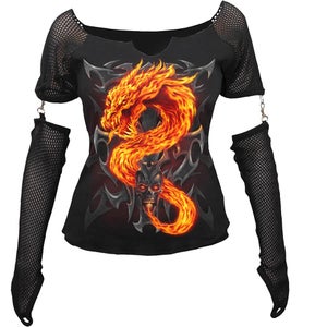 Spiral Women's FIRE DRAGON Mesh Glove Long Sleeve Top