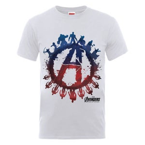 Marvel Avengers Men's Age of Ultron Team Silhouette Logo T-Shirt - Ash Grey