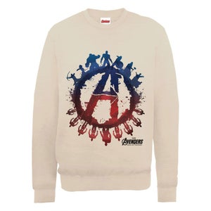 Marvel Avengers Age of Ultron Team Silhouette Logo Sweatshirt - Beige