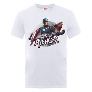 Marvel Avengers Men's Age of Ultron Captain America The First Avenger T-Shirt - White