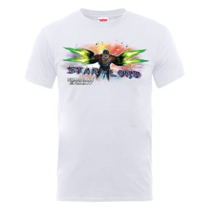 Marvel Guardians of the Galaxy Men's Star-Lord Burst T-Shirt - White
